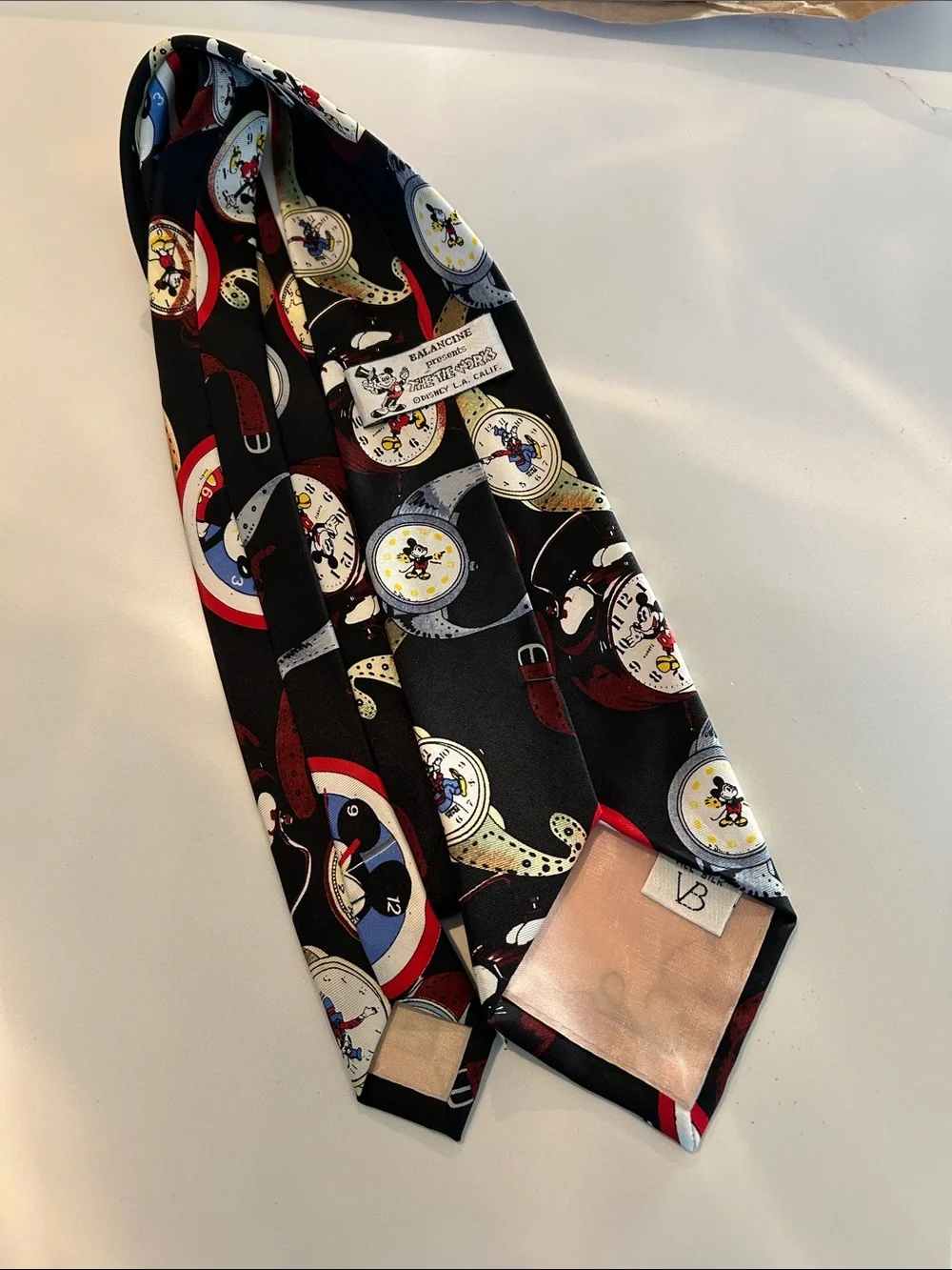 Men's Disney Micky Mouse Pocket Watch Print Tie